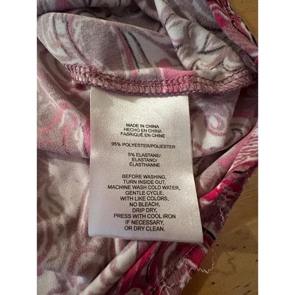 Jones New York Signature Paisley Sleeveless Blouse Pink Casual Knit Top XL - Picture 4 of 4